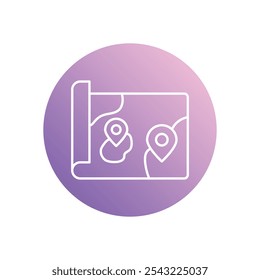 Icono del mapa mundial aislado en un fondo blanco. Ilustración vectorial.
