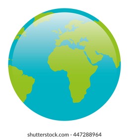 World map icon over white background, isolated icon vector illustration.