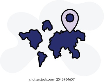 World Map Icon Representing Global Connections, Geography, and International Reach, Perfect for Highlighting Travel, Education, and Worldwide Exploration with a Detailed and Informative Design.