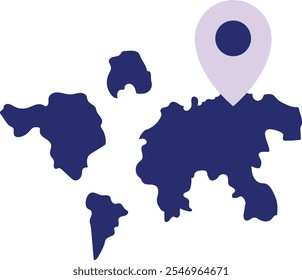 World Map Icon Representing Global Connections, Geography, and International Reach, Perfect for Highlighting Travel, Education, and Worldwide Exploration with a Detailed and Informative Design.