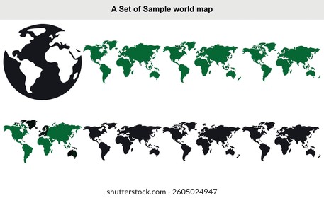 World Map Icon Set vector