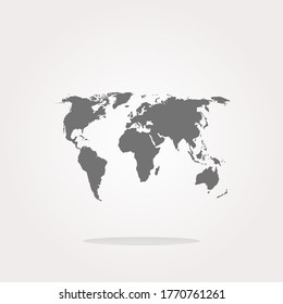 Icono del mapa mundial. Ilustración del vector de icono de signo mundial