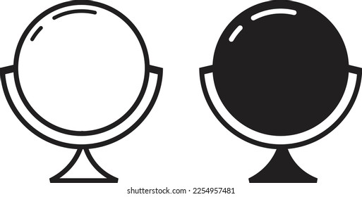 world map icon simple trendy flat style line and solid Isolated vector illustration on white background. For apps, logo, websites, symbol , UI, UX, graphic and web design. EPS 10.
