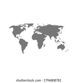Símbolo de icono del mapa mundial. Ilustración del vector de la Tierra sobre fondo blanco