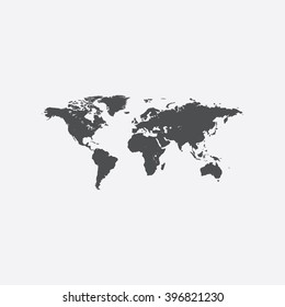 World Map Icon Vector. 