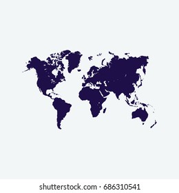world map icon vector