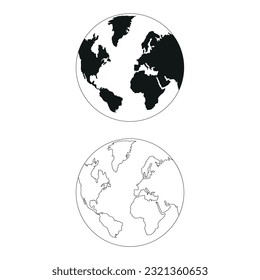 World Map Icon Vector Design. 