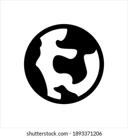 World map icon vector graphic illustration