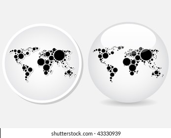ilustración de vector de icono de mapa del mundo