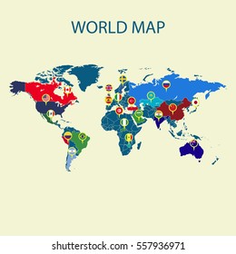 World map icon vector illustration