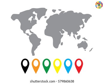 world map, icon, vector illustration eps10