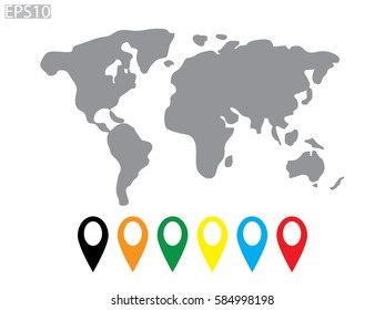 world map, icon, vector illustration eps10
