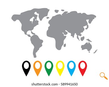 world map, icon, vector illustration eps10