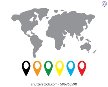 world map, icon, vector illustration eps10