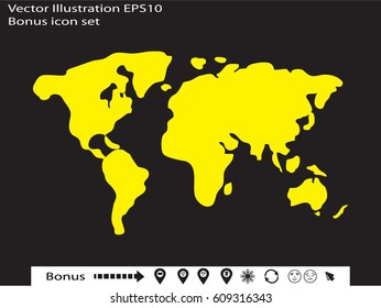 world map, icon, vector illustration eps10