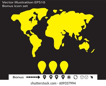 world map, icon, vector illustration eps10