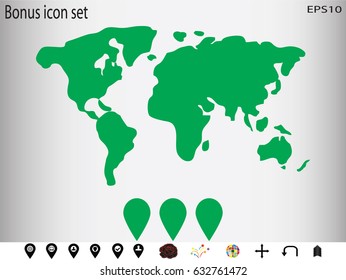 world map, icon, vector illustration eps10