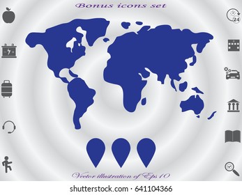world map, icon, vector illustration eps10