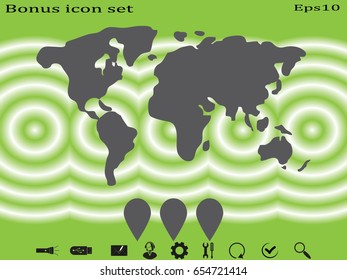 world map, icon, vector illustration eps10