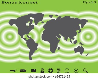world map, icon, vector illustration eps10