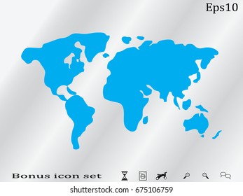 world map, icon, vector illustration eps10