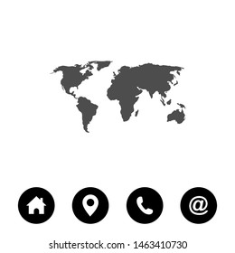 World map icon vector. Mail Icon Symbols vector. symbol for web site Computer and mobile vector