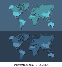 World map icons set great for any use. Vector EPS10.