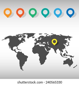 World map icons set great for any use. Vector EPS10.