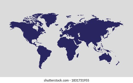 icono, símbolo y vector del mapa mundial,Puede utilizarse para web, impresión y móvil