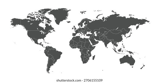 Ilustración del mapa del mundo con fronteras