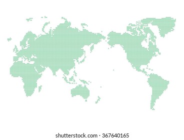 World map illustration, consist of seal-like dot