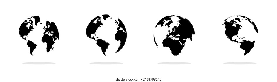 World map illustration. World continents.