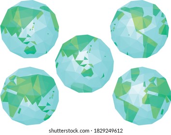 World map illustration designed with 3D polygons