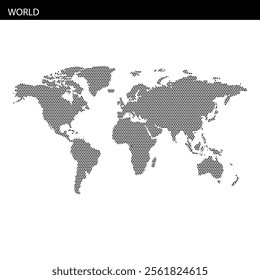 World map illustration with dotted pattern representing global geography and regions