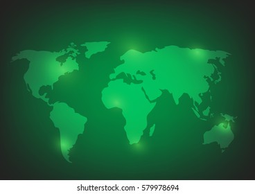 World Map Illustration green colour