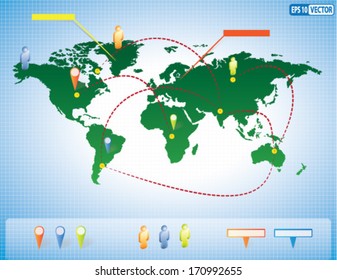 World Map illustration infographics and design template. Vector EPS 10