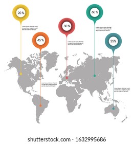 World map illustration infographics geometric  design vector template.