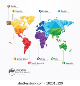 world map illustration infographics geometric concept design vector template.