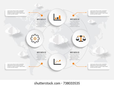 World map illustration infographics geometric concept design vector template.