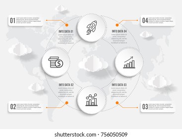 World map illustration infographics geometric concept design vector template.