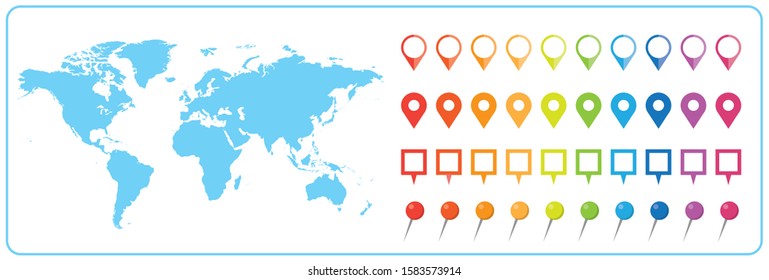 World map illustration isolated on white background
