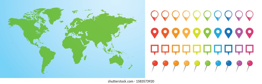 World map illustration isolated on white background