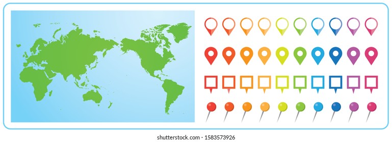 World map illustration isolated on white background