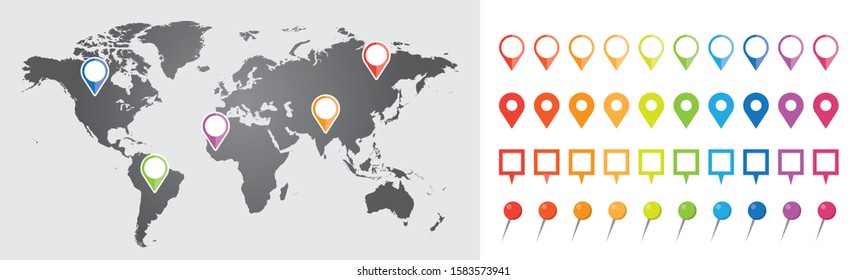 World map illustration isolated on white background