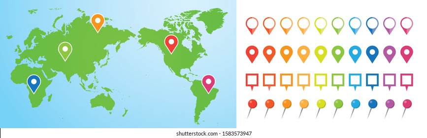World map illustration isolated on white background