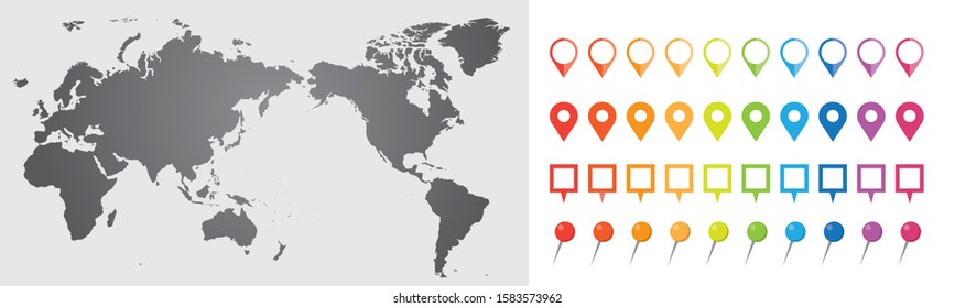 World map illustration isolated on white background