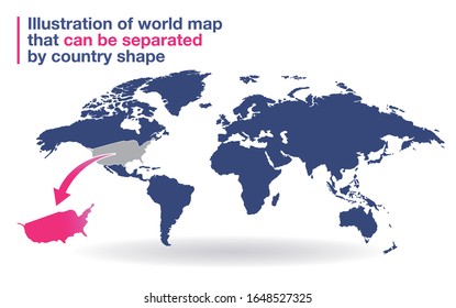 World map illustration isolated on white background