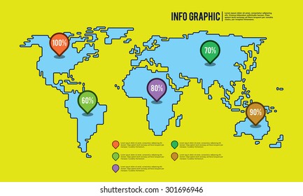 world map illustration line art