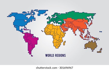 world map illustration line art