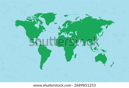 World map illustration on a colored background